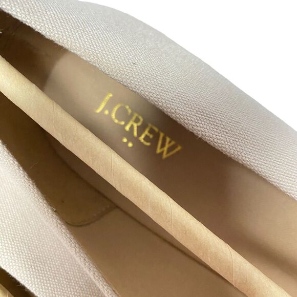J. CREW Seville Espadrille Wedges Tan Beige Color Canvas Size 12 - Picture 6 of 8
